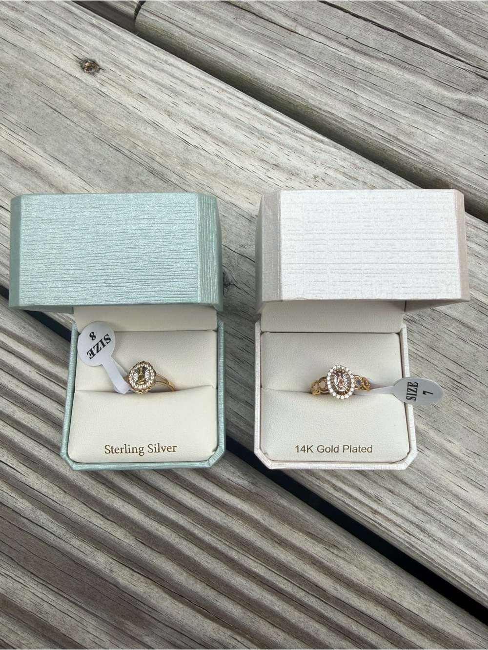 Cynthia Rowley Dual-Tone Oval Halo Ring Set - Gold and Silver